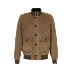 Moorer Men Cappuccino Suede Carlos Bomber Jacket